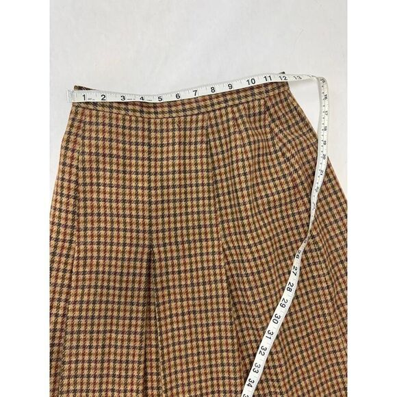 Vintage Academia Houndstooth 100% Wool Skirt Suit Tailored Blazer Pleats 9 - Picture 9 of 16